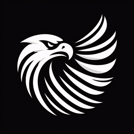 Eagle head on a black background. Vector illustration. Eps 10.のイラスト素材