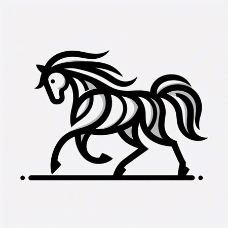 Horse icon. Vector illustration of a horse on a white background.のイラスト素材