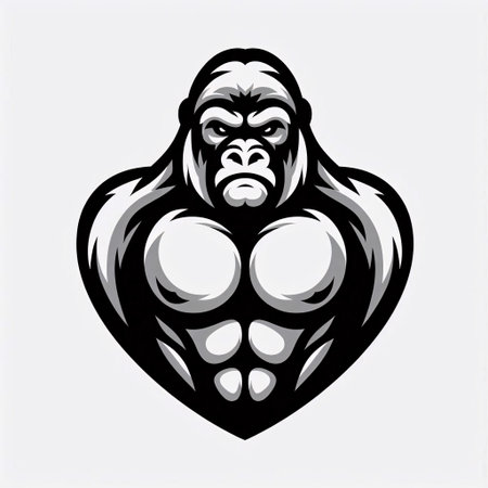 Gorilla head isolated on a white background. Vector illustration.