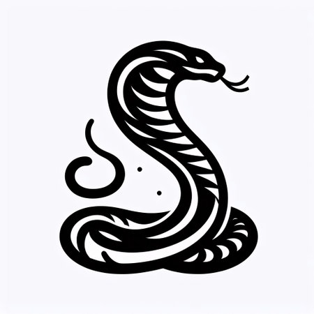 Cute snake in the style of Chinese . Vector illustration.のイラスト素材