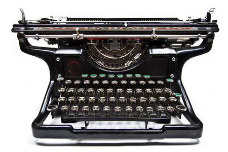 Antique manual Underwood typewriter on whiteの写真素材