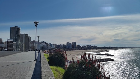 Coast landscape in beautiful city, mardel silver, Argentinaの写真素材