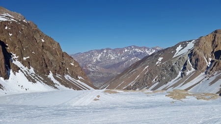 beautiful mountain, Andes mountains in southern Argentina With high snowy peaks and wild areas of sky and tourismの写真素材