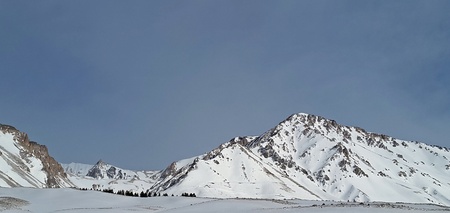 snowy peaks in the Andes Mountains. mountain villages, ski resorts in Argentina, hidden routes. beautiful landscapesの写真素材