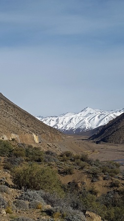snowy peaks in the Andes Mountains. mountain villages, ski resorts in Argentina, hidden routes. beautiful landscapesの写真素材