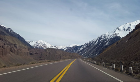 high mountain road, mendoza, Argentina.