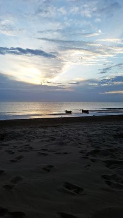 sunset on a summer day. Gorriti Island. Punta del Este. Uruguay.の写真素材