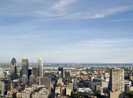 Downtown of Montreal view from the Mont Royal Park. Skyline of the city.の写真素材