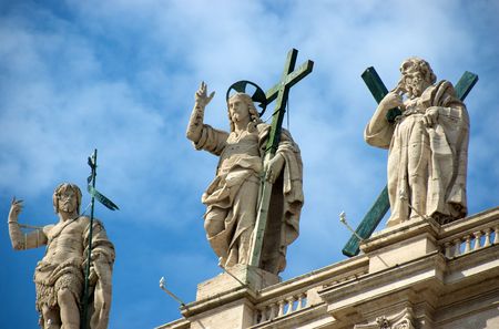 Jesus statue at Vaticanの写真素材