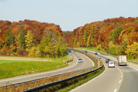 autumn color highway in Germany