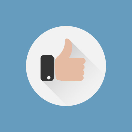Thumbs up icon, like icon, flat gesignのイラスト素材