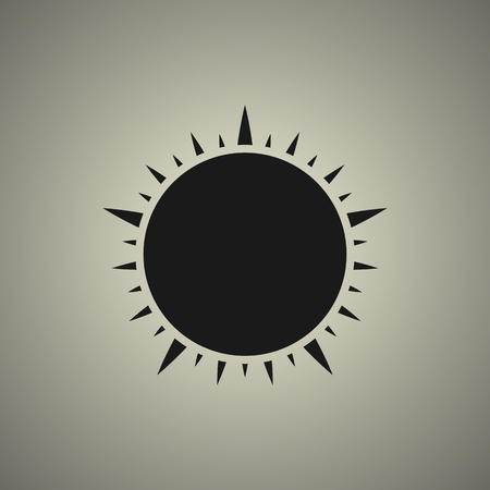 sun icon in black and white style, flat designのイラスト素材