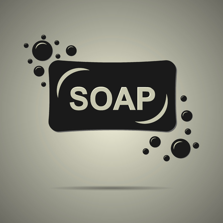 Bath soap icon in flat style, black and white colors.のイラスト素材