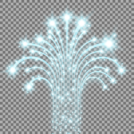 Glittering flying stars with star dust, glowing stars on transparent backgroundのイラスト素材