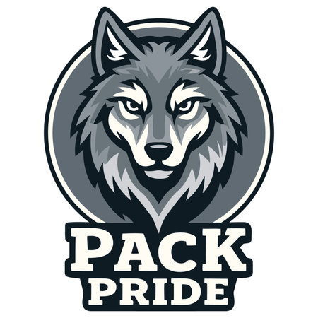 This image features a stylized illustration of a wolf head  with a fierce and intense expression The...