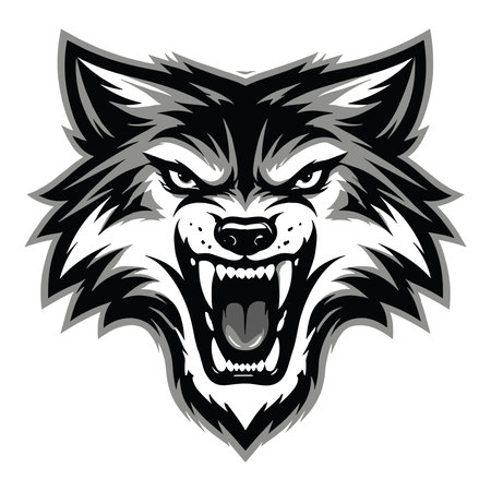 Wolf Mascot. Vector illustration for t-shirt and other uses.のイラスト素材