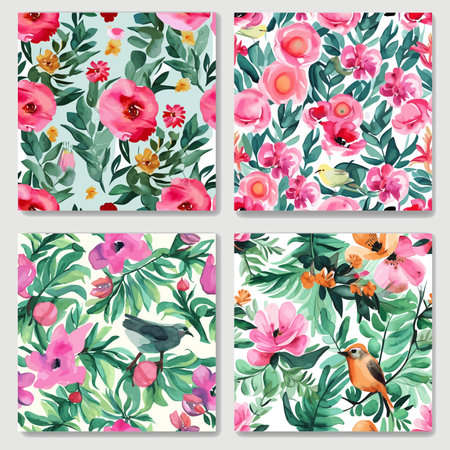 Set of Spring Flowers Vector Illustration. Pattern for fashion and print.のイラスト素材