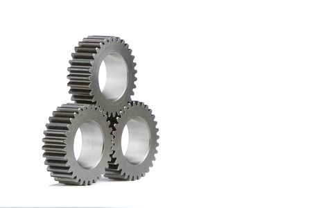 isolated three gears in pyramidal compositionの写真素材