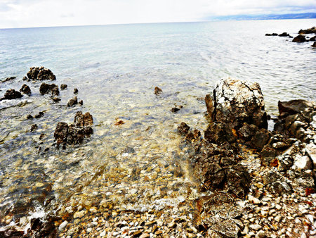 at the sea