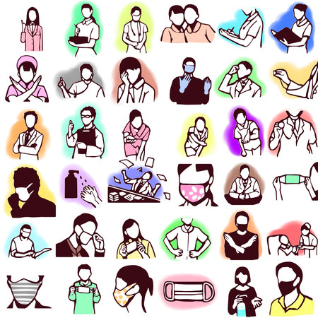 Illustrations related to medical care and infection controlの写真素材