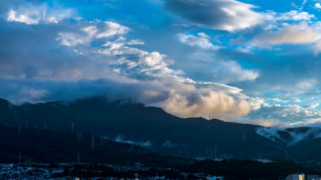 Beautiful clouds and blue sky in Japanの写真素材