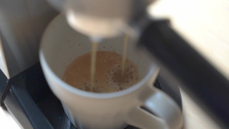 Cafe au lait made with coffee and milkの写真素材