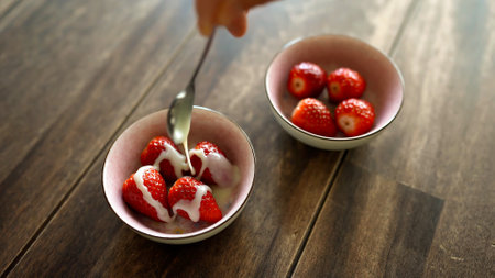 Natural strawberries caught in Japanの写真素材