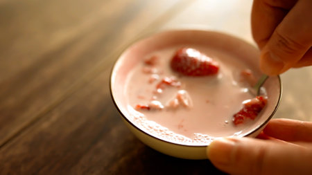 Natural strawberries caught in Japanの写真素材