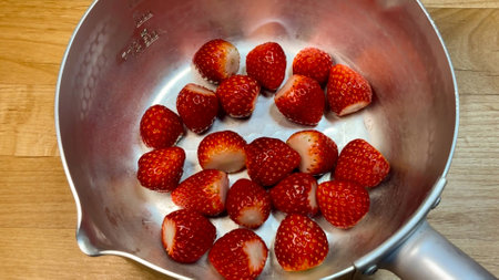 Natural strawberries caught in Japanの写真素材
