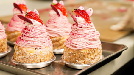 cute fashionable delicious dessert cakeの写真素材
