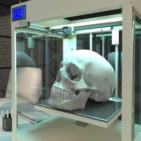Human skull in the 3D printer