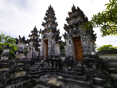 Entrance to a Balinese temple on the island of Nusa Penida, Bali, Indonesia - 3-19-2020の写真素材