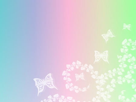 Gentle background with floral motive and butterflies.のイラスト素材
