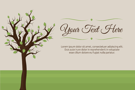 Invitation card with tree illustration.のイラスト素材