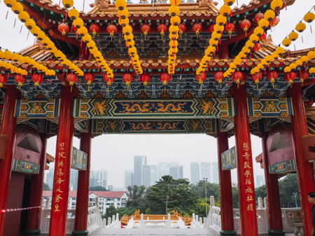 Thean Hou Temple, a Buddhist temple at Kuala Lumpur, Malaysia.