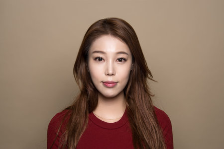 20s young asian female studio beauty photo shoot - isolated