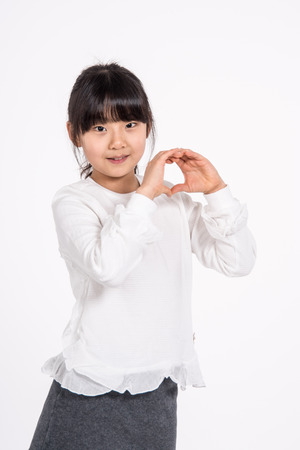 Teenage Asian Girl Child Studio Portrait Shoot - Isolatedの写真素材