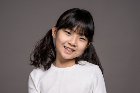 Teenage Asian Girl Child Studio Portrait Shoot - Isolatedの写真素材