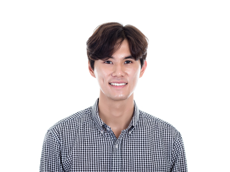Studio portrait of a happy and handsome asian manの写真素材