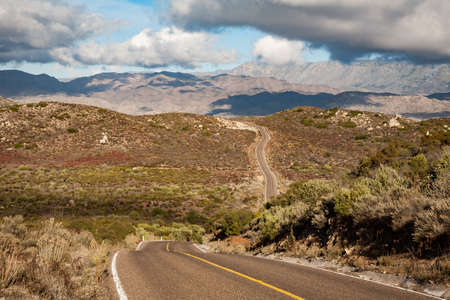 Highway to Sierra de San Pedro Martir national park, Baja Calilfornia, Mexicoの写真素材
