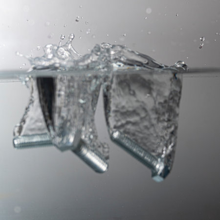 some screws drop with splah in clear water