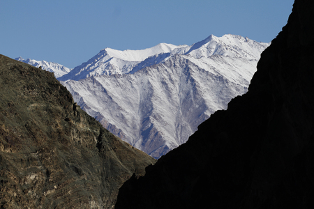 Lights and shadows in Himalayan mountains in Ladakh, India. Hemis High Altitude National Park.の写真素材