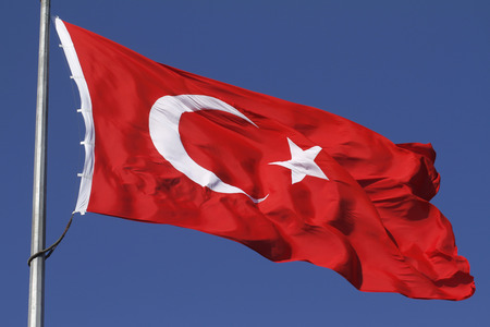 Flag of Turkey also known as al bayrak.の写真素材