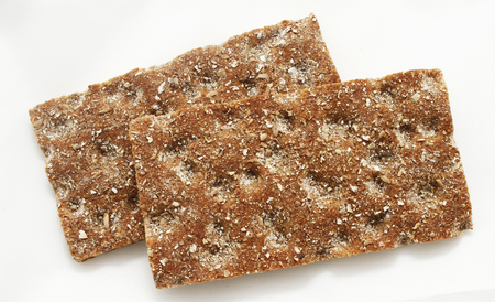 wo slices of Scandinavian hard bread from Finland.の写真素材