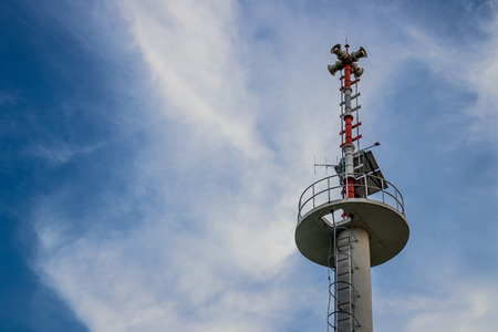 Tsunami warning alarm towerの写真素材