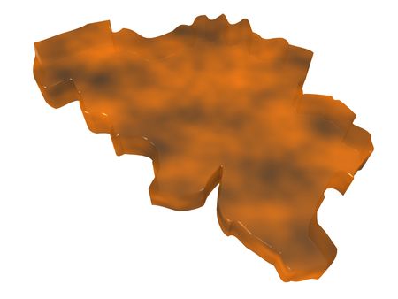 3D illustration of a map of Belgiumの写真素材