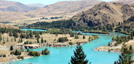 River landscape at the mountainsの写真素材