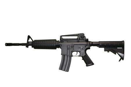 Black rifle in white background