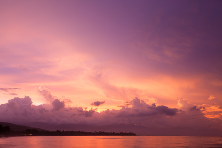Vibrant tropical sunset at Bali indonesiaの写真素材