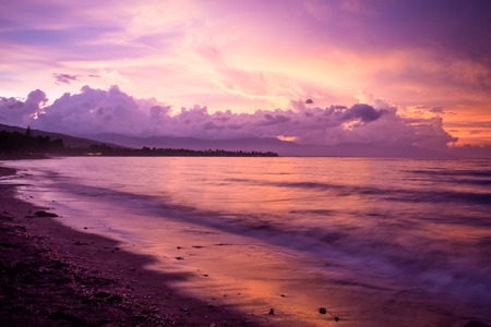 Vibrant tropical sunset at Bali indonesiaの写真素材